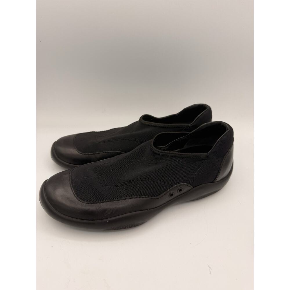 Prada Stretch-knit Leather Slip-on Sneakers Black EU 37.5 US 7.5 - Picture 5 of 9